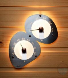Cariitti thermohygrometer with illumination for bath and sauna